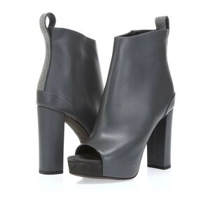 Brunello Cucinelli Grey Boots - peep toe